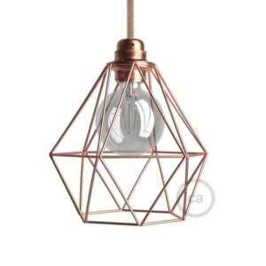 Copper Diamond Cage Metal Lampshade
